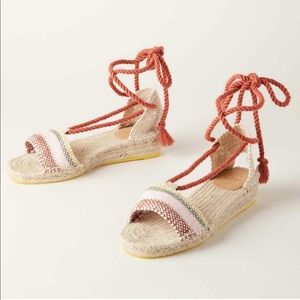NIB Castañer lace up espadrille wedge sandals 38
